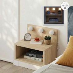 Κομοδίνο επιτοίχιο Treo Megapap με LED χρώμα sapphire oak 40x30x33,8εκ. |  Κομοδίνα στο espiti