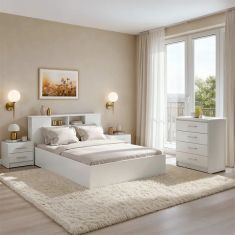 Σετ Κρεβατοκάμαρας Olympus White με Κρεβάτι 140x200εκ Σετ 4τεμ |  Σέτ Κρεβατοκάμαρας στο espiti