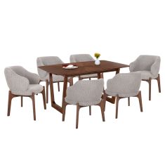 ΣΕΤ ΤΡΑΠΕΖΑΡΙΑΣ 7ΤΜΧ ABAI HM21338.02 ΤΡΑΠΕΖΙ ΑΠΟ MDF--ΚΑΡΕΚΛΕΣ ΜΕ ΜΠΟΥΚΛΕ ΥΦΑΣΜΑ |  Σετ τραπεζαρίες στο espiti