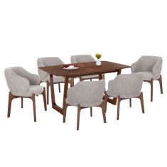 ΣΕΤ ΤΡΑΠΕΖΑΡΙΑΣ 7ΤΜΧ ABAI HM21338.02 ΤΡΑΠΕΖΙ ΑΠΟ MDF--ΚΑΡΕΚΛΕΣ ΜΕ ΜΠΟΥΚΛΕ ΥΦΑΣΜΑ |  Σετ τραπεζαρίες στο espiti