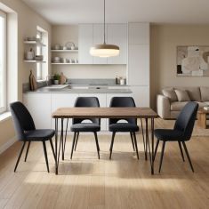 Σετ τραπεζαρία 5τμχ Roger - Christy Megapap Mdf - ύφασμα χρώμα ακακίας - ανθρακί 120x70x75εκ. |  Σετ τραπεζαρίες στο espiti