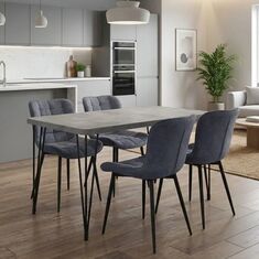 Σετ τραπεζαρία 5τμχ Roger - Chiara Megapap Mdf - ύφασμα χρώμα σκούρο γκρι σκυροδέματος - ανθρακί 120x70x75εκ. |  Σετ τραπεζαρίες στο espiti