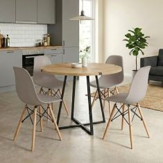 Σετ τραπεζαρία 5τμχ Rubes - Nova Megapap χρώμα φυσικό οξιάς - cappuccino Ø100x78εκ. |  Σετ τραπεζαρίες στο espiti