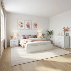 Σετ Κρεβατοκάμαρας Athos Λευκό με Κρεβάτι 140x200εκ Σετ 4τεμ |  Σέτ Κρεβατοκάμαρας στο espiti