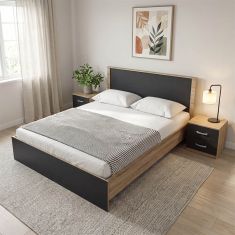 Σετ Κρεβατοκάμαρας Athos Sonoma Ανθρακί με Κρεβάτι 160x200εκ Σετ 3τεμ |  Σέτ Κρεβατοκάμαρας στο espiti