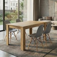 Σετ τραπεζαρία 5τμχ Darlen - Nova Megapap χρώμα sapphire oak - γκρι 125x72x74εκ. |  Σετ τραπεζαρίες στο espiti