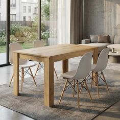 Σετ τραπεζαρία 5τμχ Darlen - Nova Megapap χρώμα sapphire oak - λευκό 125x72x74εκ. |  Σετ τραπεζαρίες στο espiti