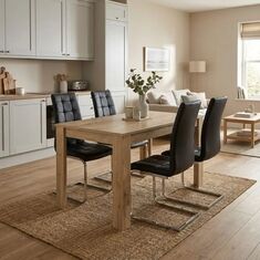 Σετ τραπεζαρία 5τμχ Darlen - Vela Megapap χρώμα sapphire oak - μαύρο 125x72x74εκ. |  Σετ τραπεζαρίες στο espiti