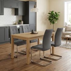 Σετ τραπεζαρία 5τμχ Darlen - Laura Megapap χρώμα sapphire oak - γκρι 125x72x74εκ. |  Σετ τραπεζαρίες στο espiti