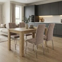 Σετ τραπεζαρία 5τμχ Darlen - Alma Megapap χρώμα sapphire oak - μπεζ 125x72x74εκ. |  Σετ τραπεζαρίες στο espiti