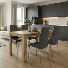 Σετ τραπεζαρία 5τμχ Darlen - Alma Megapap χρώμα sapphire oak - γκρι 125x72x74εκ. |  Σετ τραπεζαρίες στο espiti