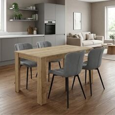 Σετ τραπεζαρία 5τμχ Darlen - Chiara Megapap χρώμα sapphire oak - γκρι 125x72x74εκ. |  Σετ τραπεζαρίες στο espiti