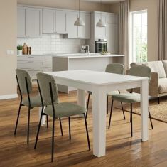 Σετ τραπεζαρία 5τμχ Darlen - Kevin Megapap χρώμα λευκό - λαδί 125x72x74εκ. |  Σετ τραπεζαρίες στο espiti