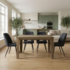 Σετ τραπεζαρία 5τμχ Darlen - Christy Megapap χρώμα καρυδί - ανθρακί 125x72x74εκ. |  Σετ τραπεζαρίες στο espiti