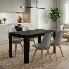 Σετ τραπεζαρία 5τμχ Darlen - Viva Megapap χρώμα sencron black - γκρι 125x72x74εκ. |  Σετ τραπεζαρίες στο espiti