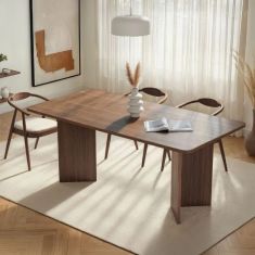 Τραπέζι Linza Megapap χρώμα καρυδί 180x90x75εκ. |  Τραπέζια στο espiti