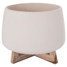 ΓΛΑΣΤΡΑ ΕΣ.ΧΩΡΟΥ FRELLO HM4674.02L ΛΕΥΚΟ FIBER CEMENT--TEAK ΒΑΣΗ 29x29x23,5Υεκ. |  Λουλούδια στο espiti