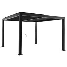 ΠΕΡΓΚΟΛΑ-ΚΙΟΣΚΙ ΜΕ ΚΙΝΟΥΜΕΝΕΣ ΠΕΡΣΙΔΕΣ FRANIO HM6609.01 ΑΛΟΥΜΙΝΙΟ ΜΑΥΡΟ 300x300x240Υεκ |  Κιόσκια στο espiti