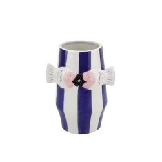 Beauty Home Βάζο “Ψαράκια” – Μπλε/Λευκό/Ροζ 14×11,5×18,5cm       |  Βάζα στο espiti