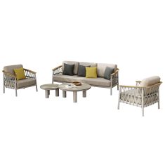 ΣΕΤ ΣΑΛΟΝΙ 5ΤΜΧ STREAM HM6426.02 ΚΡΕΜ ΑΛΟΥΜΙΝΙΟ--ΜΠΕΖ ΣΧΟΙΝΙ & OLEFIN |  Σαλόνια κήπου στο espiti