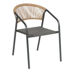 ΠΟΛΥΘΡΟΝΑ HOMAN HM6430.01 ΓΚΡΙ ΜΕΤΑΛΛΟ & TEXTILENE--ΜΠΕΖ P.E.RATTAN 53,5x62x75Υεκ |  Πολυθρόνες κήπου στο espiti