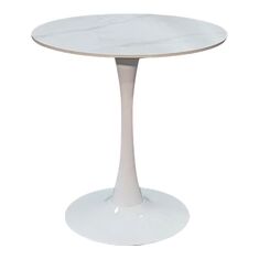 Τραπέζι Balou I pakoworld sintered stone σε λευκό μαρμάρου Φ70x74εκ |  Τραπέζια στο espiti
