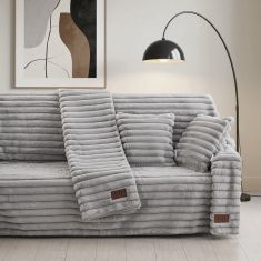 Beauty Home Γούνινο ριχτάρι Τριθέσιο Stripe Art 8727 180x300 Γκρι       |  Ριχτάρια στο espiti