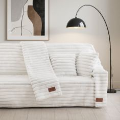 Beauty Home Γούνινη Μαξιλαροθήκη διακοσμητική Stripe Art 8728 40x40 Λευκό       |  Μαξιλάρια διακοσμητικά στο espiti