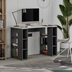 Γραφείο εργασίας Colmar Megapap χρώμα ανθρακί - λευκό 106x50x75εκ. |  Γραφεία στο espiti