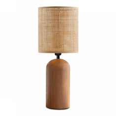 Φωτιστικό επιτραπέζιο Cora Megapap E14 ξύλινο - pe rattan χρώμα φυσικό Ø15x35εκ. |  Επιτραπέζια στο espiti