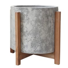 ΓΛΑΣΤΡΑ ΕΣΩΤ.ΧΩΡΟΥ HOFF HM4682.03M FIBER CEMENT ΓΚΡΙ-TEAK ΒΑΣΗ Φ39x40Υεκ |  Φυτά συνθετικά - Λουλούδια στο espiti