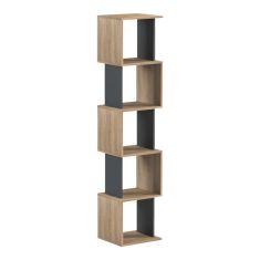 Βιβλιοθήκη Cubik pakoworld sonoma- ανθρακί 35x30x161εκ |  Βιβλιοθήκες στο espiti