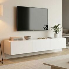 Έπιπλο τηλεόρασης επιτοίχιο με Led Rival pakoworld λευκό 180x35x30εκ |  Έπιπλα τηλεόρασης στο espiti