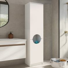 Ντουλάπι με καλάθι απλύτων Verga Megapap χρώμα λευκό 45x40x180εκ. |  Σετ Μπάνιου στο espiti