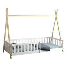 ΚΡΕΒΑΤΙ ΠΑΙΔΙΚΟ ΜΕ ΚΑΓΚΕΛΑ MUNK HM739.03 τ.MONTESSORI ΠΕΥΚΟ ΦΥΣΙΚΟ-ΛΕΥΚΟ--190x90εκ |  Παιδικά έπιπλα στο espiti