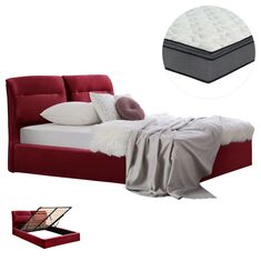 ΚΡΕΒΑΤΙ ΔΙΠΛΟ & ΣΤΡΩΜΑ KENDRA HM10720.06 ΚΟΚΚΙΝΟ ΒΟΥΡΓΟΥΝΔΙΑΣ ΒΕΛΟΥΔΟ--ΑΠΟΘ.ΧΩΡΟΣ--160x200εκ |  Κρεβάτια στο espiti