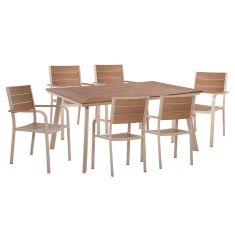 ΣΕΤ ΤΡΑΠΕΖΑΡΙΑΣ TABER HM10737 ΤΡΑΠΕΖΙ & 6 ΠΟΛΥΘΡΟΝΕΣ-ΑΛΟΥΜΙΝΙΟ & POLYWOOD-ΣΑΜΠΑΝΙ |  Σετ τραπεζαρία κήπου στο espiti