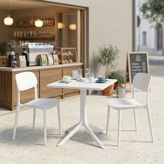 Τραπεζαρία Groovy Berdian pakoworld σετ 3τεμ λευκό PP 60x60x76εκ |  Σετ τραπεζαρία κήπου στο espiti