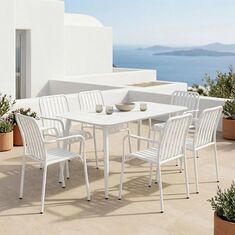 Τραπεζαρία Heven Vista pakoworld σετ 7τεμ λευκό αλουμίνιο 120x70x72εκ |  Σετ τραπεζαρία κήπου στο espiti