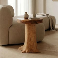 Σκαμπό Feranto pakoworld teak ξύλο σε φυσική απόχρωση Φ35x45εκ |  Σκαμπώ στο espiti