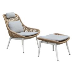 ΠΟΛΥΘΡΟΝΑ LOUNGE ΜΕ ΥΠΟΠΟΔΙΟ REMVAZZO HM6561.02 ΑΛΟΥΜΙΝΙΟ ΜΠΕΖ--WICKER 89x94x98Υεκ |  Πολυθρόνες κήπου στο espiti