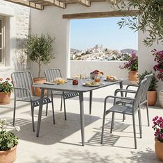 Τραπεζαρία Heven Vista pakoworld σετ 5τεμ ανθρακί αλουμίνιο 150x80x72εκ |  Σετ τραπεζαρία κήπου στο espiti