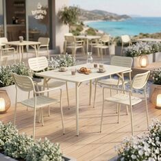 Τραπεζαρία Moraja Deraby pakoworld σετ 5τεμ κρεμ μέταλλο 140x80x72εκ |  Σετ τραπεζαρία κήπου στο espiti