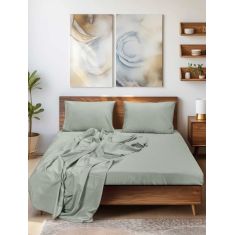 Σεντόνι SLEEK MINT 100 x 200+35 εκ. MADI |  Μονόχρωμα Υπέρδιπλα στο espiti