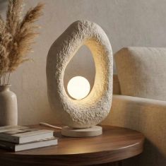 Φωτιστικό επιτραπέζιο Zoga Megapap G9 fiberglass μονόφωτο χρώμα εκρού 30x17x50εκ. |  Επιτραπέζια στο espiti