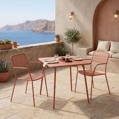 Τραπεζαρία Moraja Federal pakoworld σετ 3τεμ terracotta μέταλλο 70x70x73εκ |  Σετ τραπεζαρία κήπου στο espiti