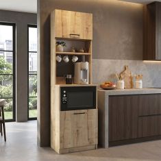 Έπιπλο κουζίνας Tuco 1 Megapap χρώμα sapphire oak 53,8x40x180εκ. |  Ντουλάπια στο espiti