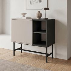 Μπουφές Mona Megapap χρώμα sandstone - black wood 81x40x80εκ. |  Μπουφέδες στο espiti
