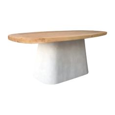 Τραπέζι Fessen pakoworld ξύλο ελάτου-mdf oak-λευκό 180x90x78εκ |  Τραπέζια στο espiti