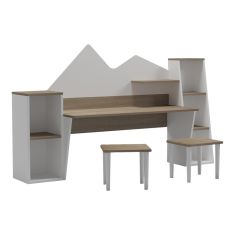 Παιδικό γραφείο με σκαμπο Dualto pakoworld sonoma-λευκό 180x30x93.6εκ |  Παιδικά έπιπλα στο espiti
